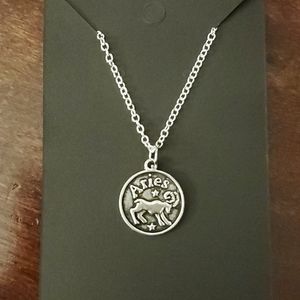 Zodiac Double Sided Aries Charm Necklace